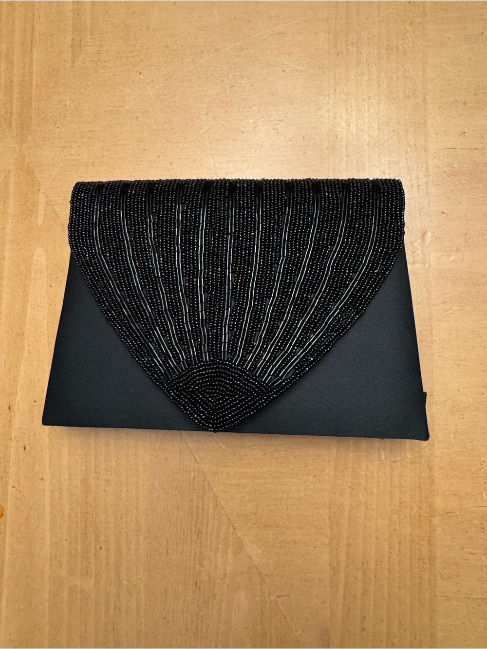 Black Beaded Envelope Clutch - Women Bags